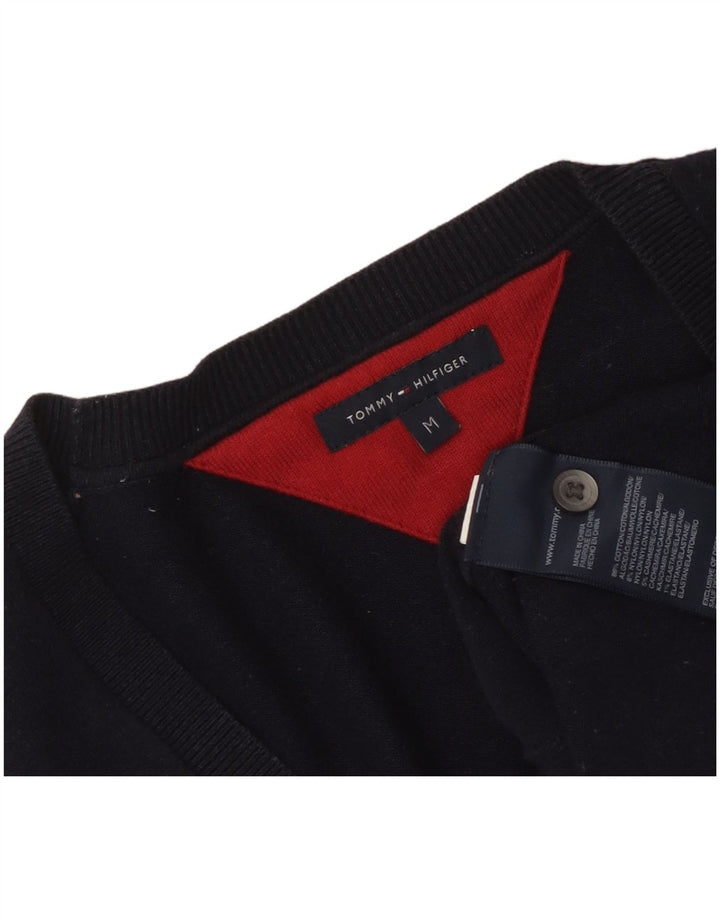 TOMMY HILFIGER Maglione cardigan da donna UK 12 Medio cotone blu navy