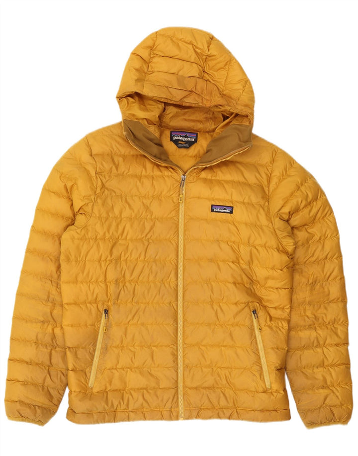 Giacca imbottita con cappuccio da uomo Patagonia UK 38 poliestere giallo medio
