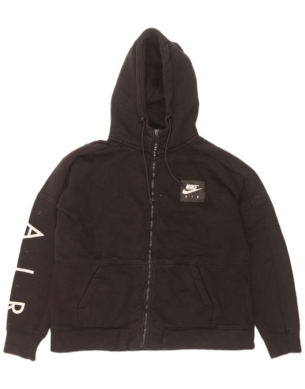 Felpa con cappuccio e zip grafica Nike da uomo XL in cotone nero