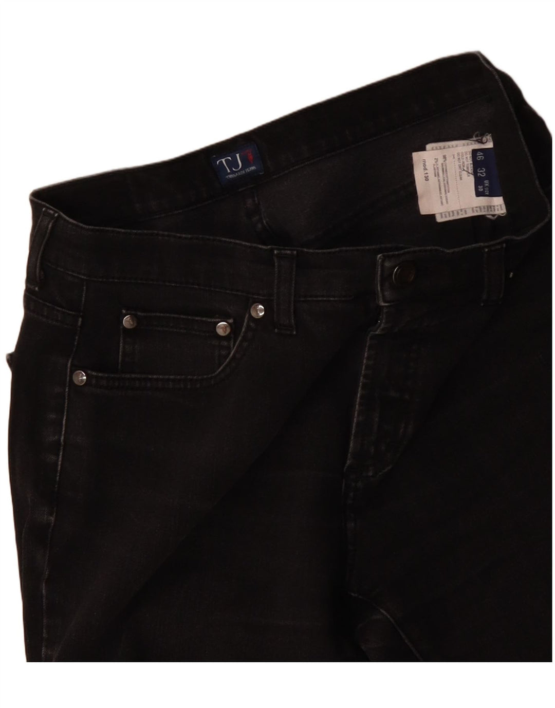 Jeans Dritti Donna TRUSSARDI W30 L27 Cotone Nero