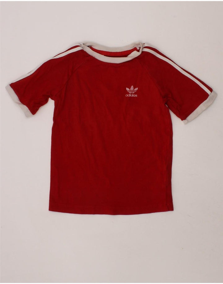 ADIDAS Boys T-Shirt Top 3-4 Years Red Cotton Vintage Adidas and Second-Hand Adidas from Messina Hembry 
