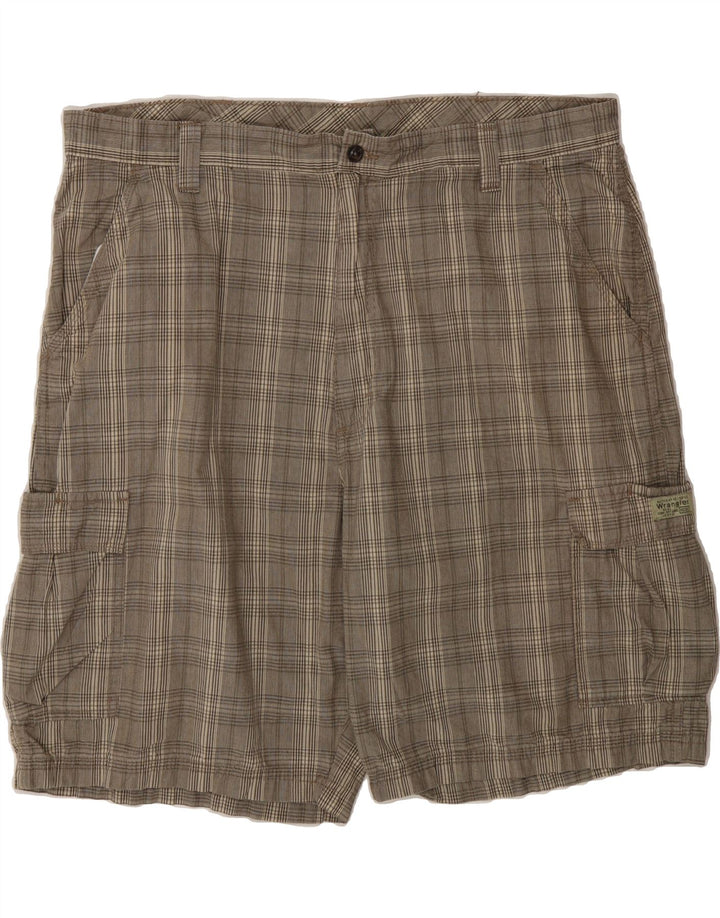 WRANGLER Mens Cargo Shorts W40 XL Grey Check Cotton Vintage Wrangler and Second-Hand Wrangler from Messina Hembry 