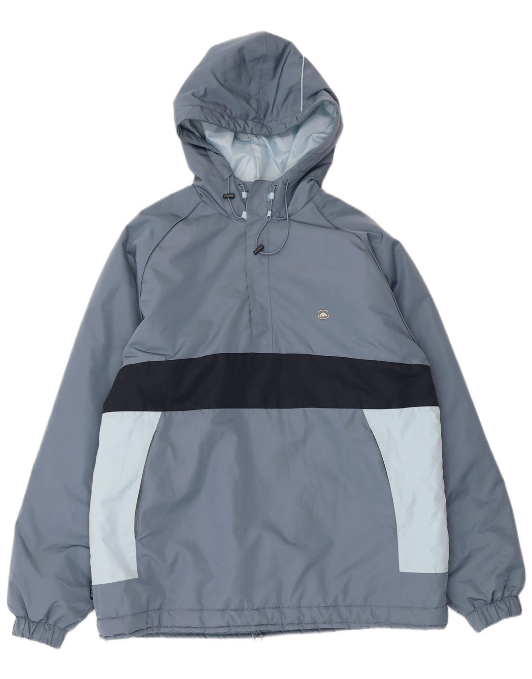 Giacca anorak da uomo con cappuccio Ellesse UK 38 Poliestere color block grigio medio