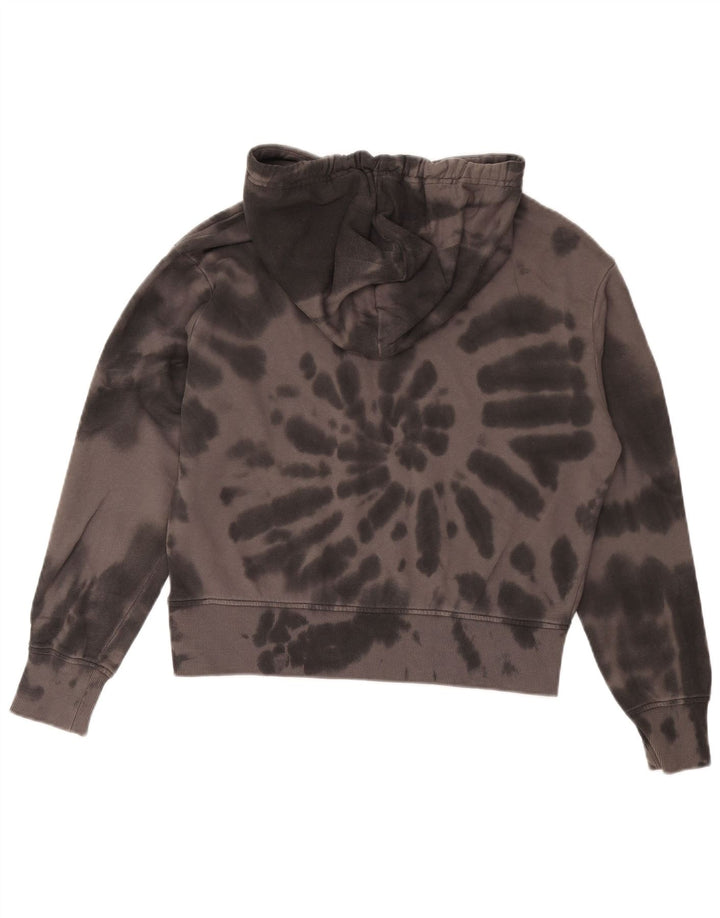 CHAMPION Womens Oversized Hoodie Jumper UK 10 Small Grey Tie Dye