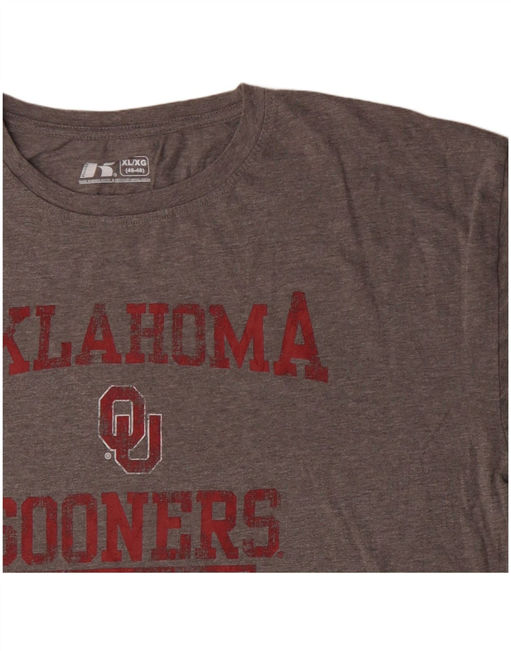 RUSSELL ATHLETIC T-shirt grafica da uomo Oklahoma Sooners Top XL grigia