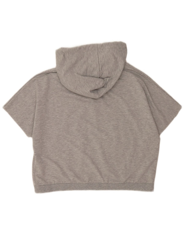 Guess Felpa con cappuccio grafica oversize da donna UK 16 Large Grey Flecked