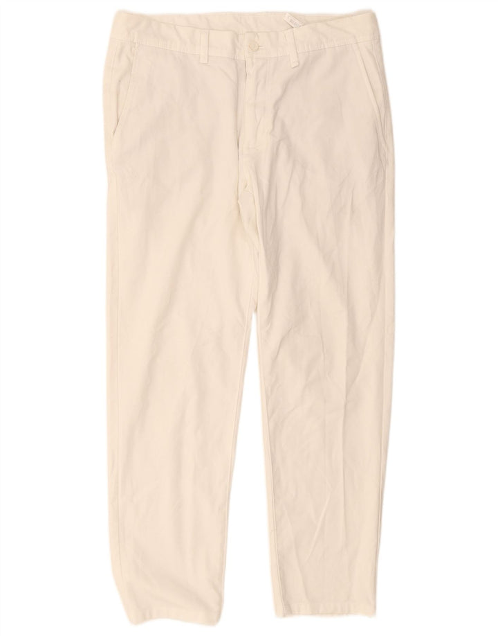 Pantaloni chino dritti da uomo Zara EU 42 Large W32 L28 poliestere bianco