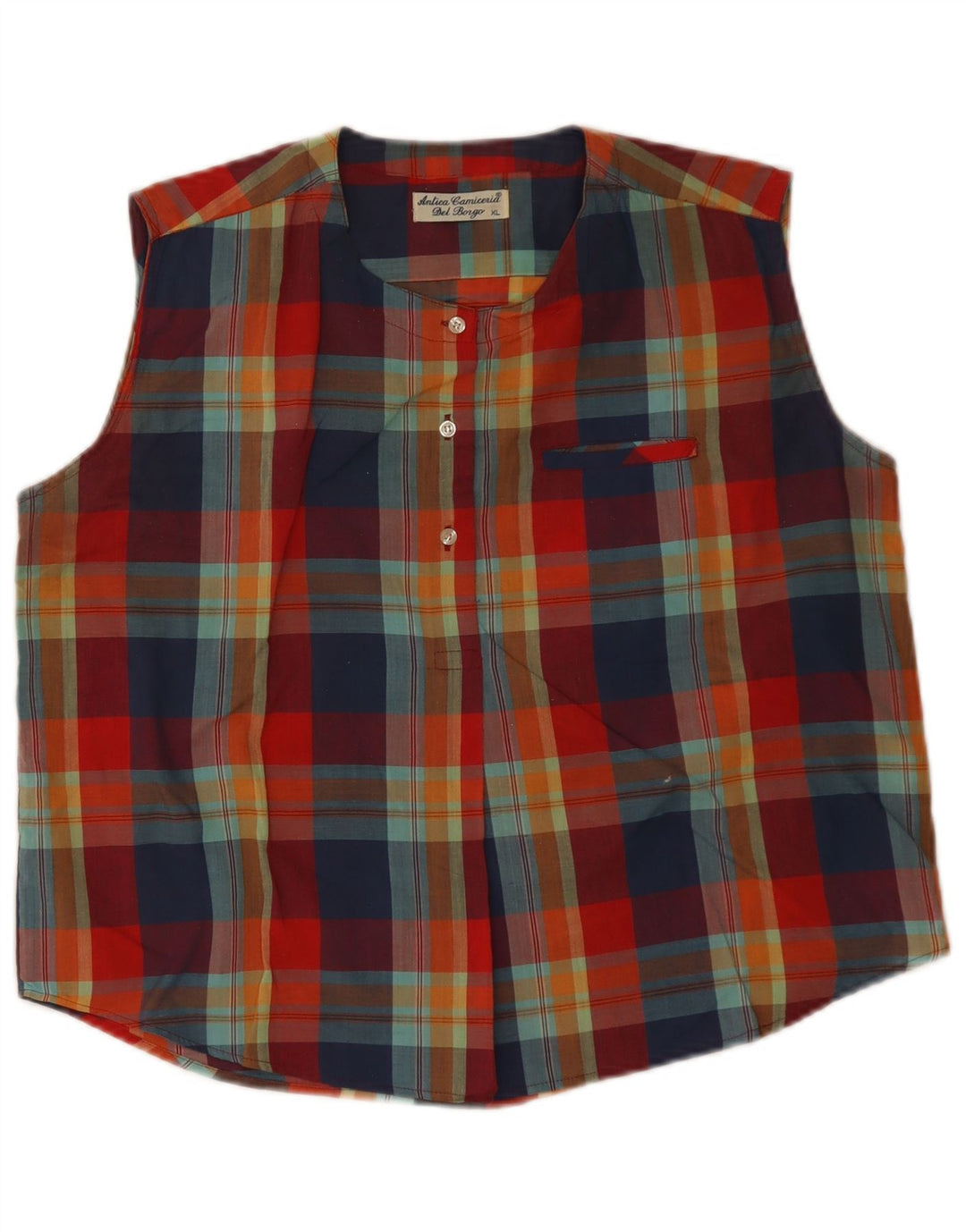 Camicia pullover da donna Antica Camiceria UK 18 XL a quadri multicolore