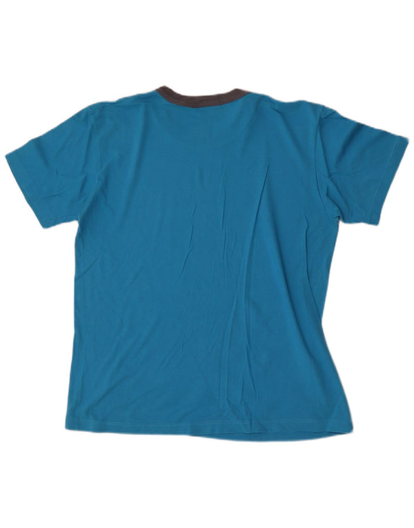 T-shirt Diadora Uomo Top Large Blu Colourblock in cotone