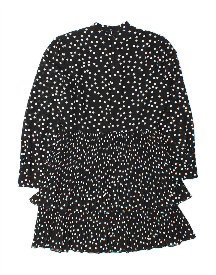 WAREHOUSE Womens Long Sleeve Tiered Dress UK 12 Medium Black Polka Dot Vintage Warehouse and Second-Hand Warehouse from Messina Hembry 