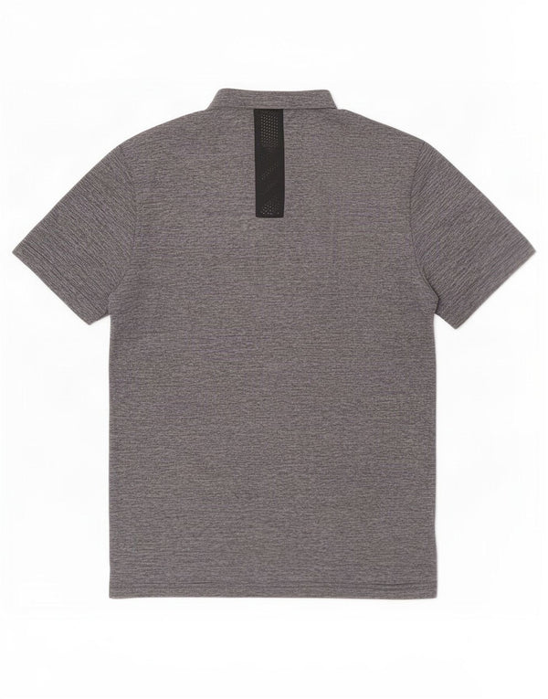 Maglietta Adidas da uomo a tre strisce, piccola, in poliestere screziato blu navy