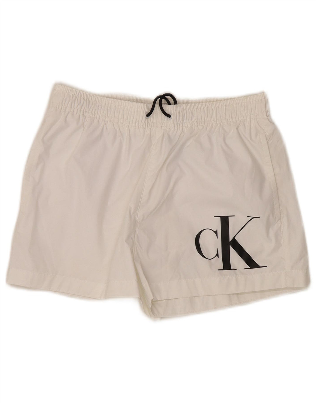 Pantaloncini da bagno grafici da uomo Calvin Klein piccoli in poliestere bianco