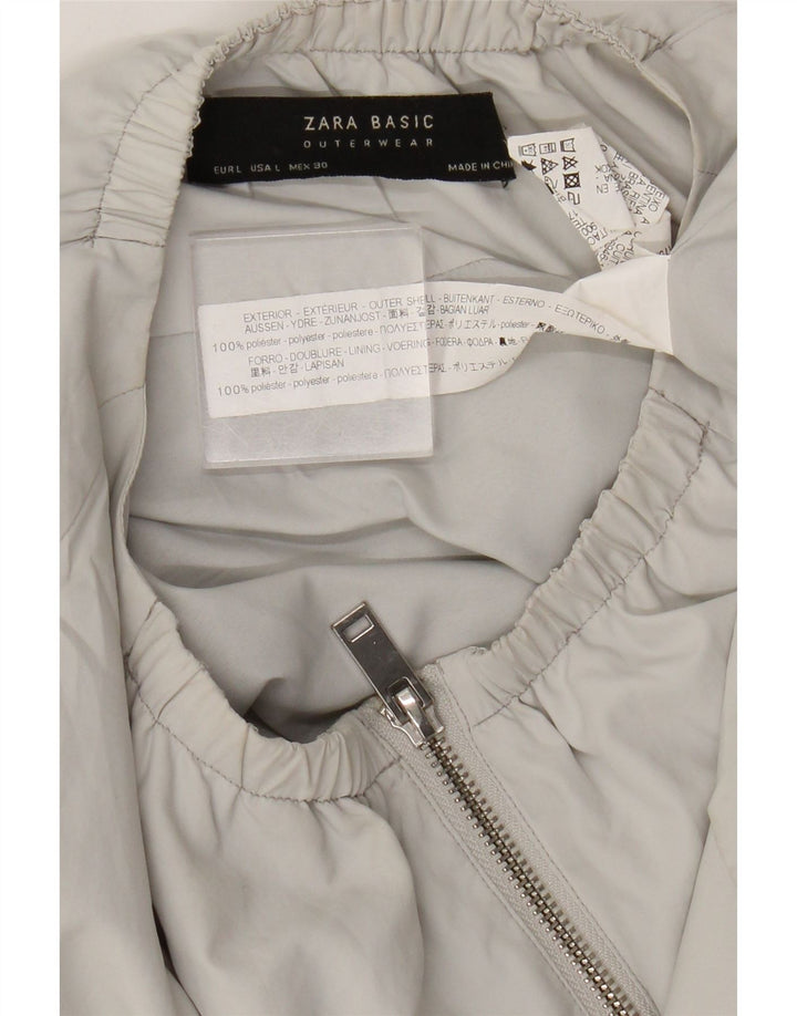 Giubbotto bomber da donna Zara UK 16 grande poliestere grigio