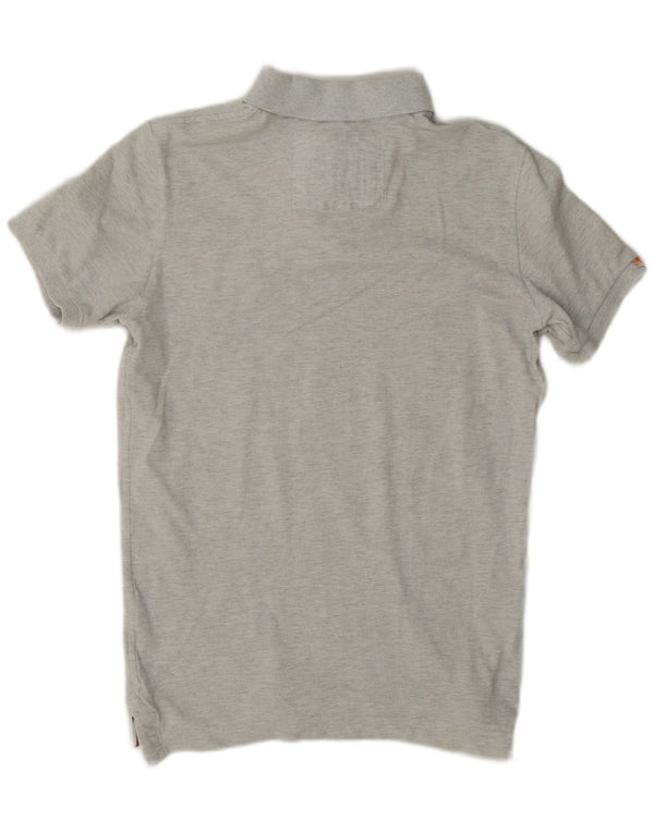 Polo da rugby grafica da uomo Superdry, grande, in cotone chiazzato grigio