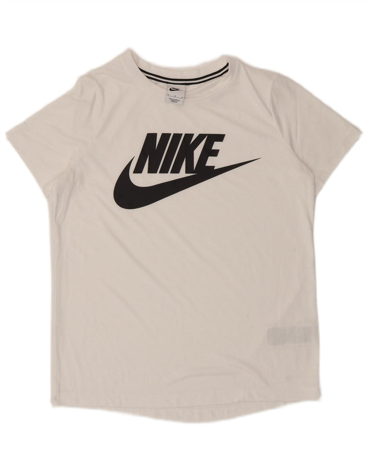 T-shirt grafica da donna Nike Top UK 14 poliestere bianco medio