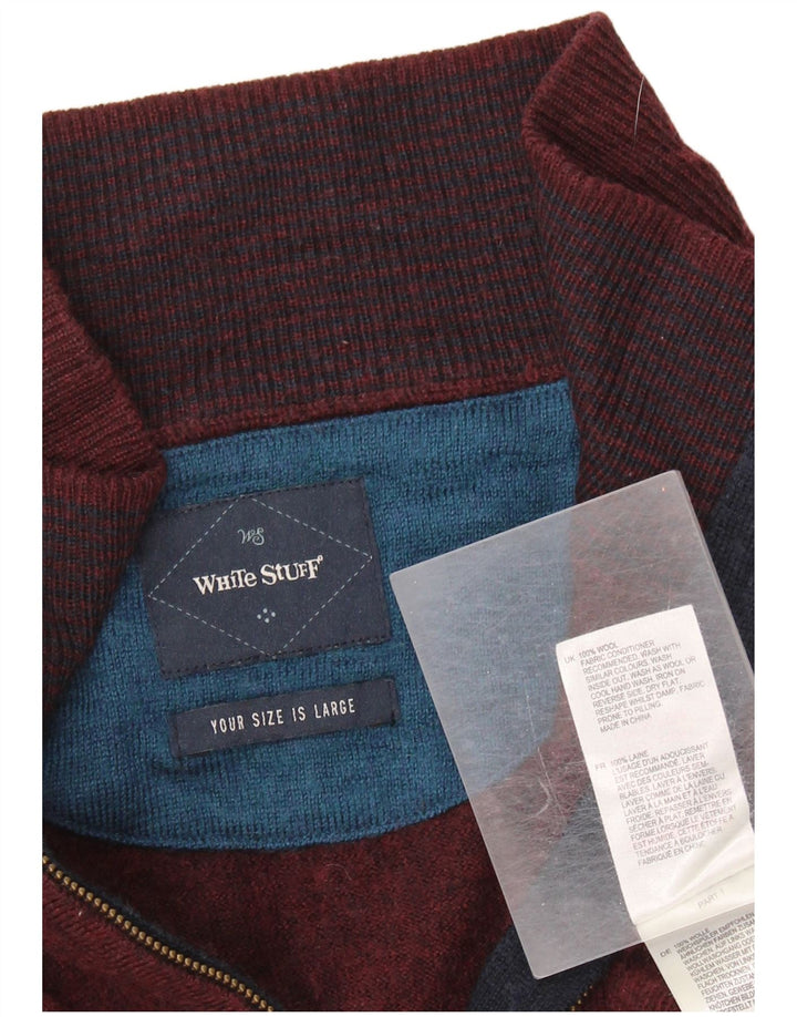 Maglione da uomo con zip sul collo di White Stuff, grande lana marrone