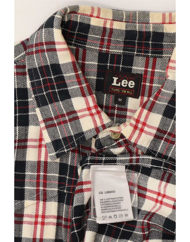 Camicia in flanella da uomo Lee in cotone scozzese medio blu navy