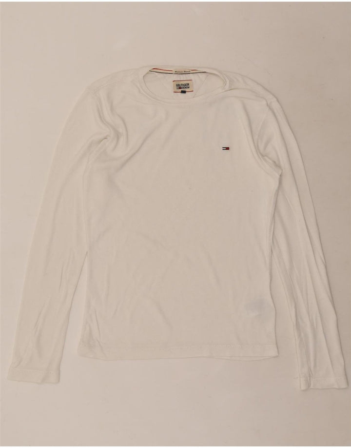 Tommy Hilfiger Uomo Top Manica Lunga Piccolo Cotone Bianco