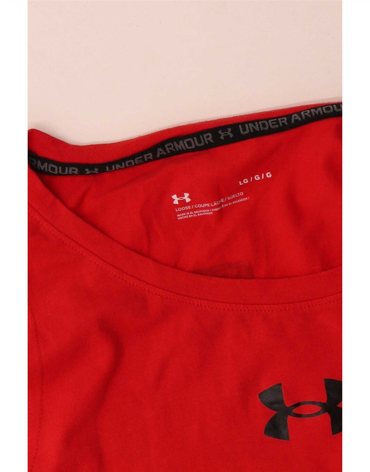 Canottiera grafica da uomo Under Armour grande in cotone rosso