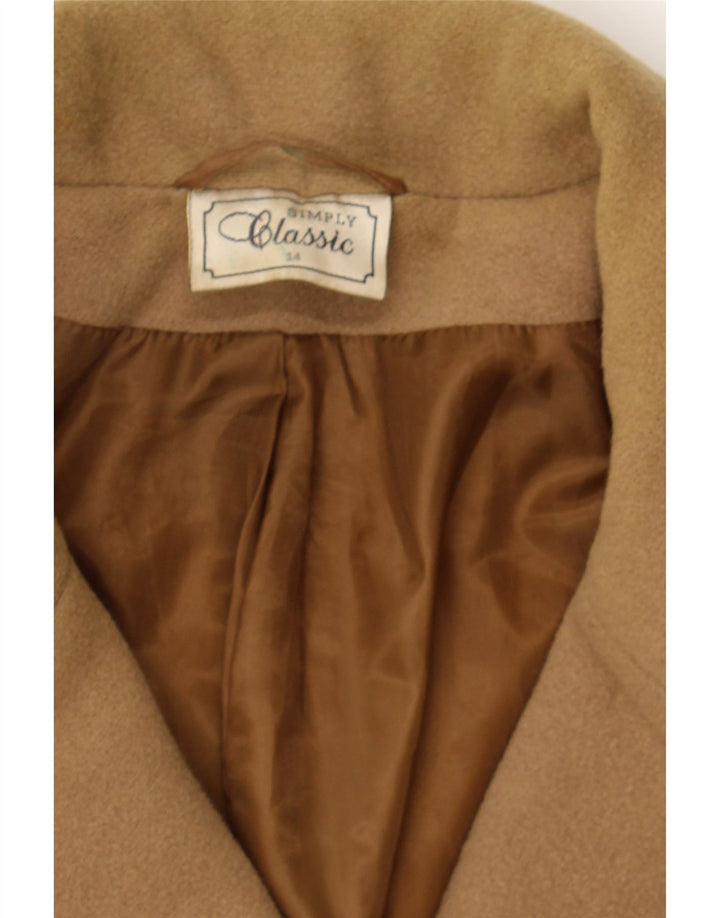 CLASSIC Womens Double Breasted Coat UK 14 Medium  Brown Wool Vintage CLASSIC and Second-Hand CLASSIC from Messina Hembry 