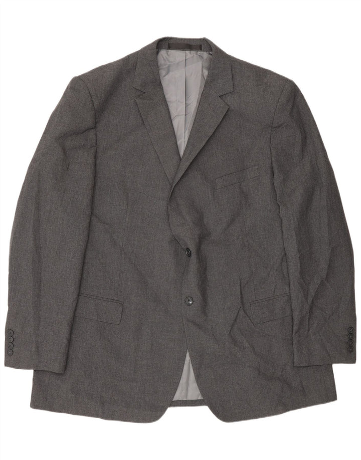 Giacca blazer a 2 bottoni Marks & Spencer da uomo UK 48 2XL poliestere grigio