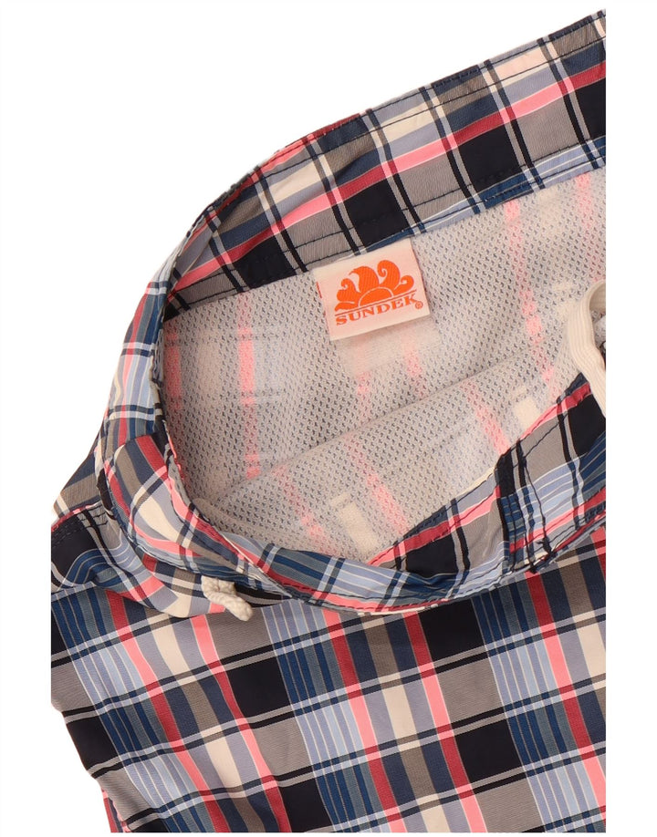 Pantaloncini da bagno da uomo Sundek a quadri grandi multicolori