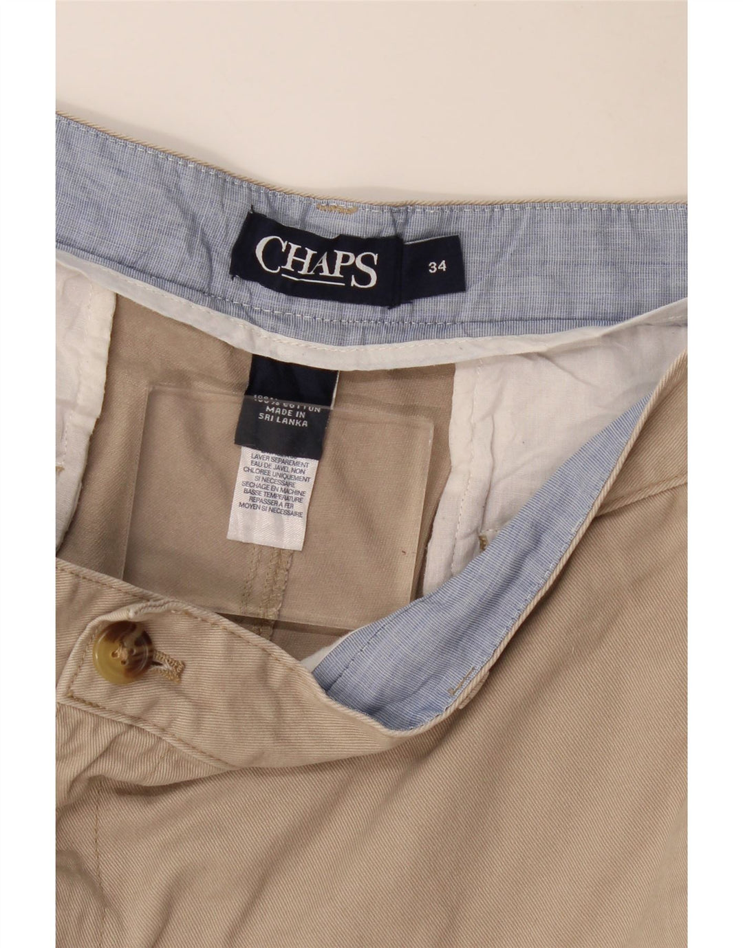 Pantaloncini chino da uomo CHAPS W34 grandi in cotone beige