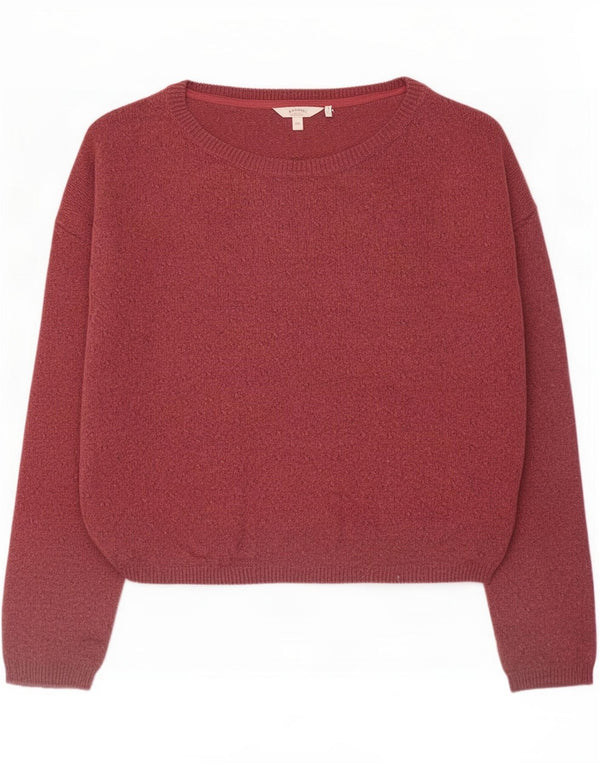 Fat Face Maglione oversize da donna con scollo a barchetta UK 14 Large Burgundy