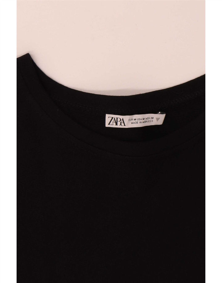 Top in camicetta da donna Zara UK 14 cotone a righe nere medie