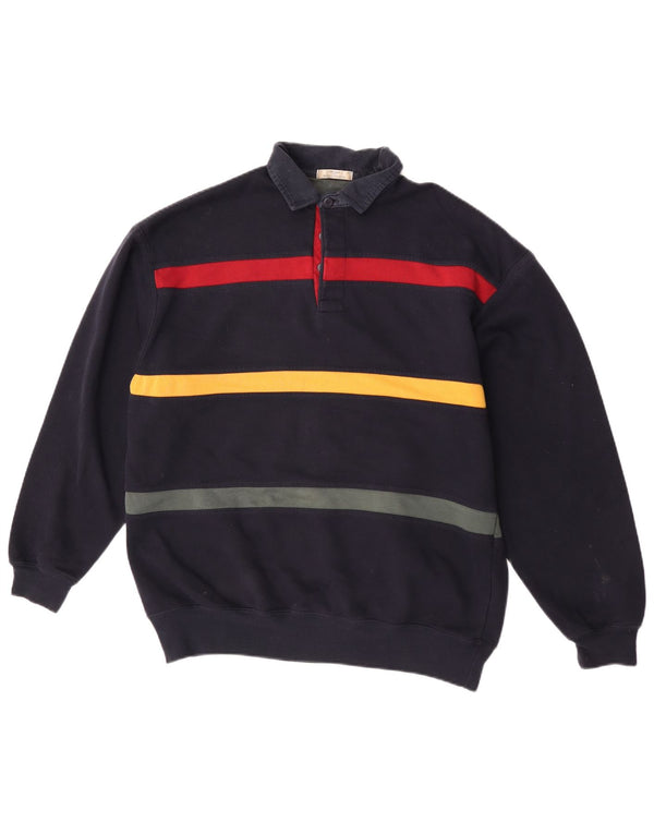 Marks & Spencer Uomo St. Michael Felpa Maglione Medio Blu Navy a Righe