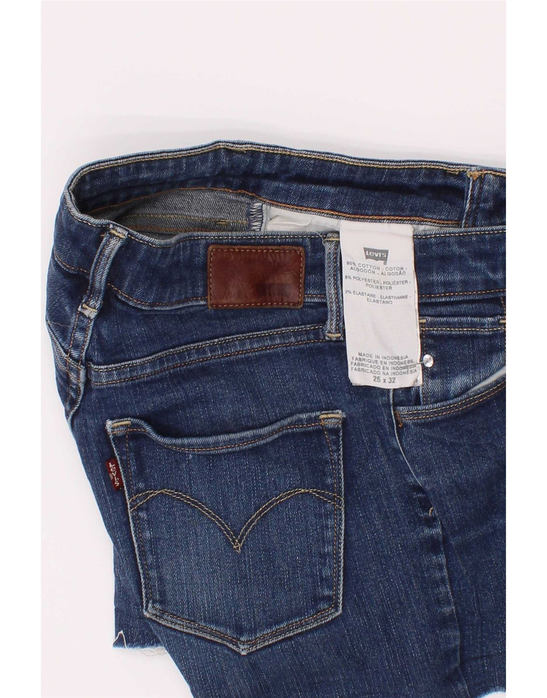Pantaloncini di jeans da donna Levi's W25 XS in cotone blu