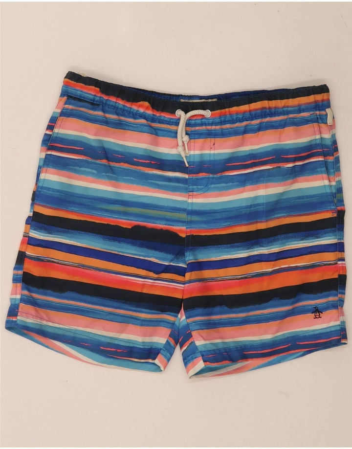 Pantaloncini da bagno da uomo Penguin Piccoli in poliestere a righe multicolori