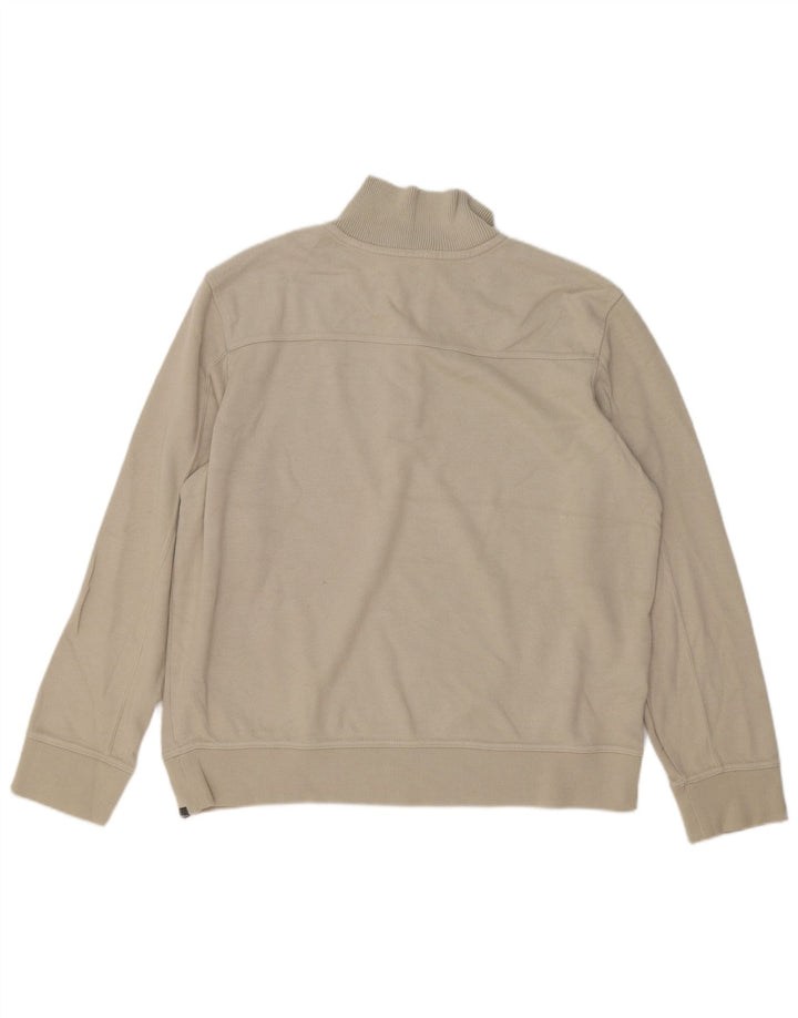 EDDIE BAUER Felpa con collo con zip da uomo Maglione XL Cotone beige