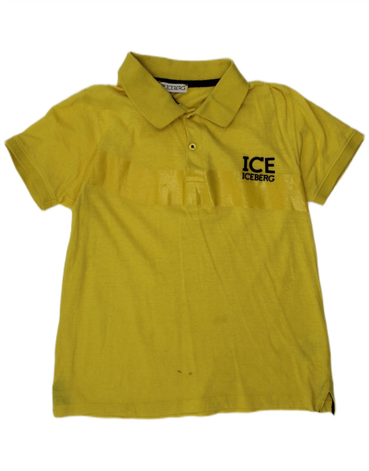 Polo grafica per ragazzi ICEBERG 8-9 anni in cotone giallo medio
