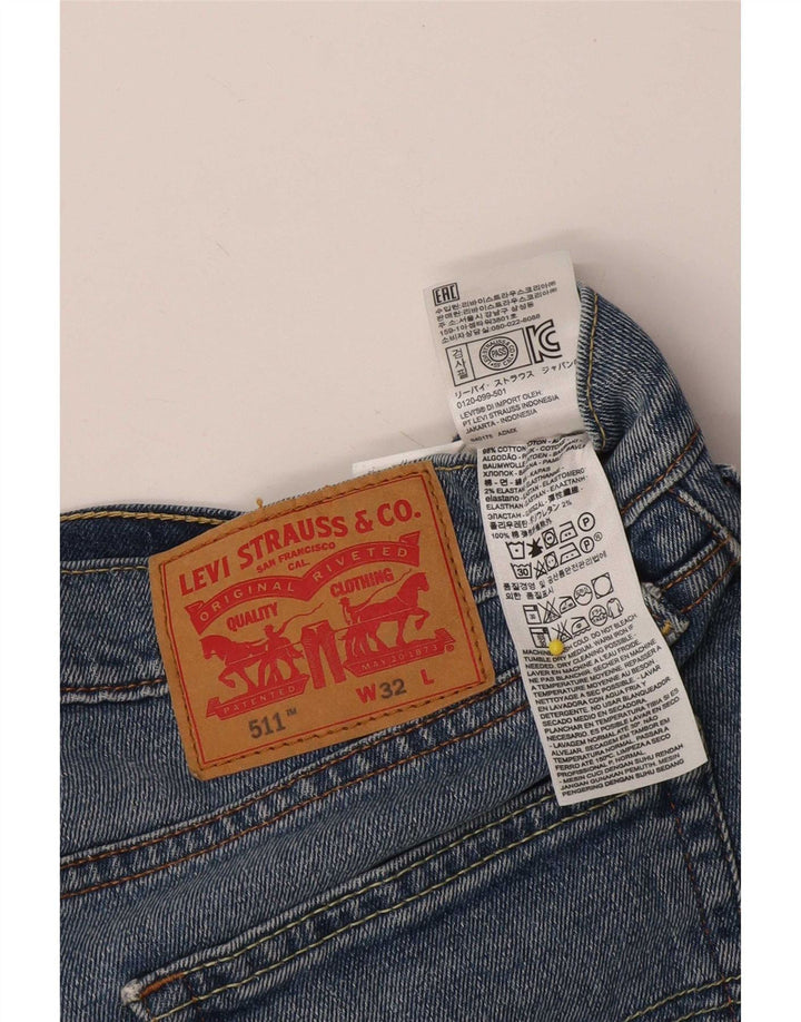 Pantaloncini di jeans Levi's 511 da uomo W32 in cotone blu medio