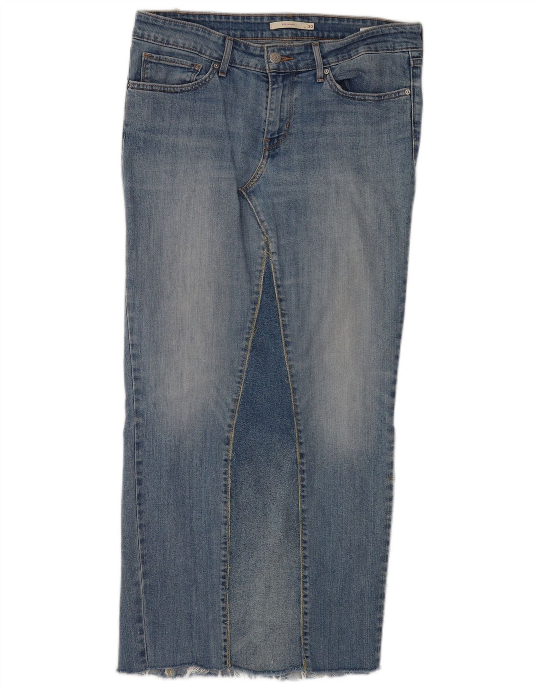 Gonna di jeans midi 711 Levi's da donna W30 in cotone blu medio