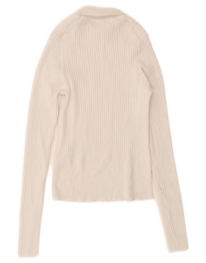 Maglione corto da donna Zara con collo alto, UK 12, viscosa bianca media