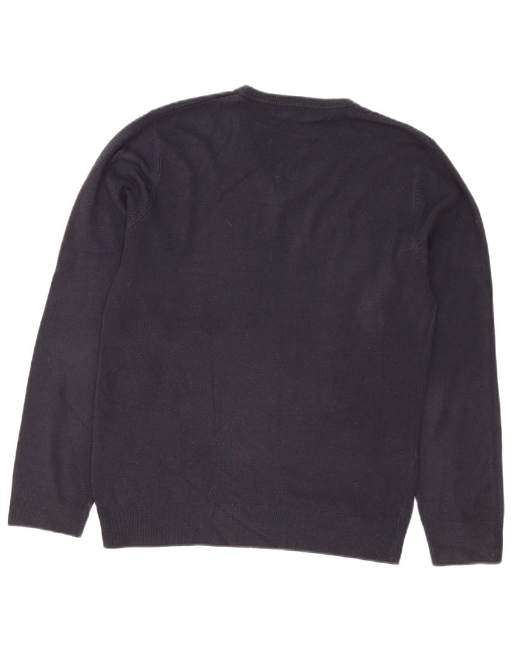 Maglione maglione con scollo a V blu Harbour da uomo Marks & Spencer piccolo acrilico blu scuro
