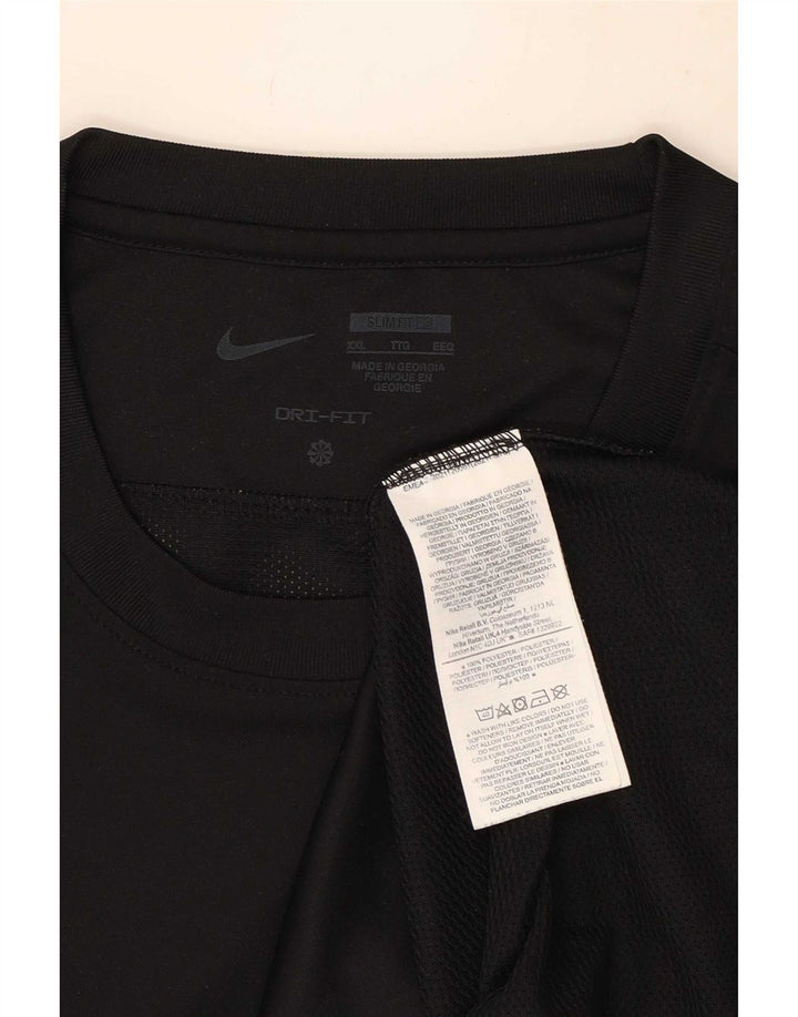 T-shirt Nike Dri Fit Slim da uomo 2XL nera in poliestere