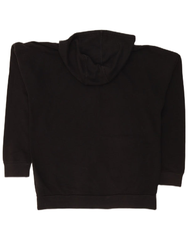 Felpa con cappuccio con zip grafica Adidas da uomo grande in cotone nero