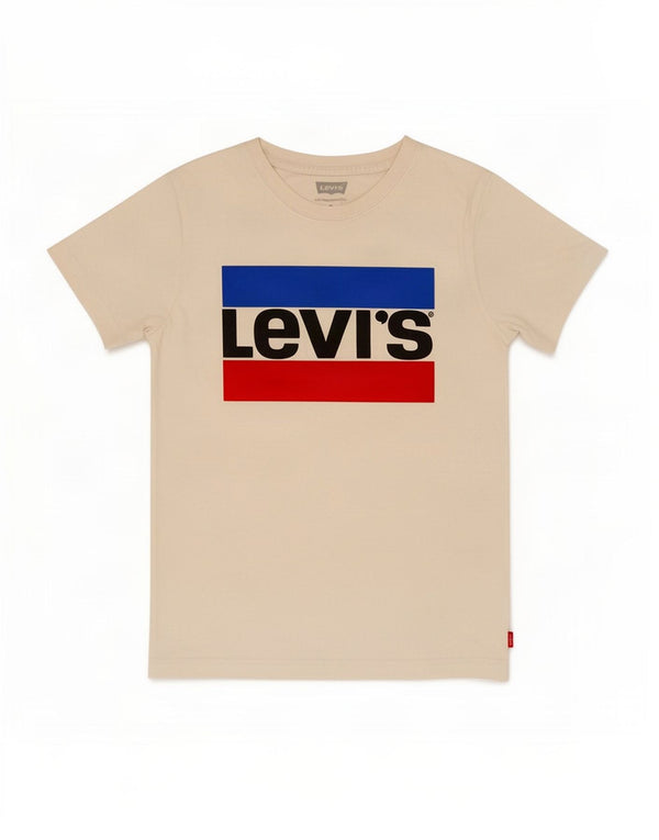 Maglietta grafica Levi's per ragazzi, 8-9 anni, piccola, in cotone bianco