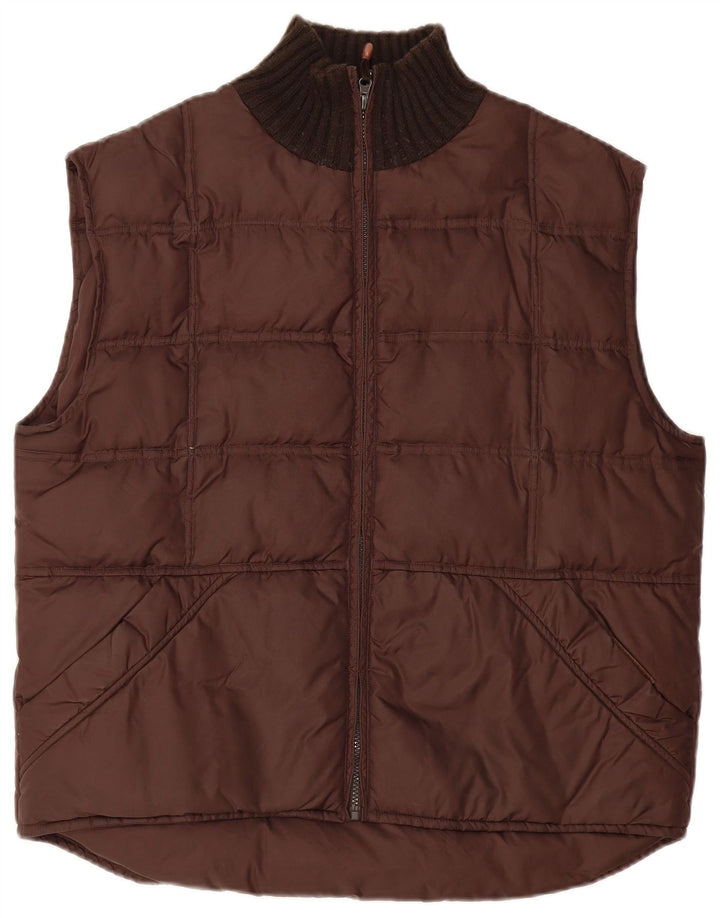 Gilet imbottito da uomo vintage UK 40 grande marrone
