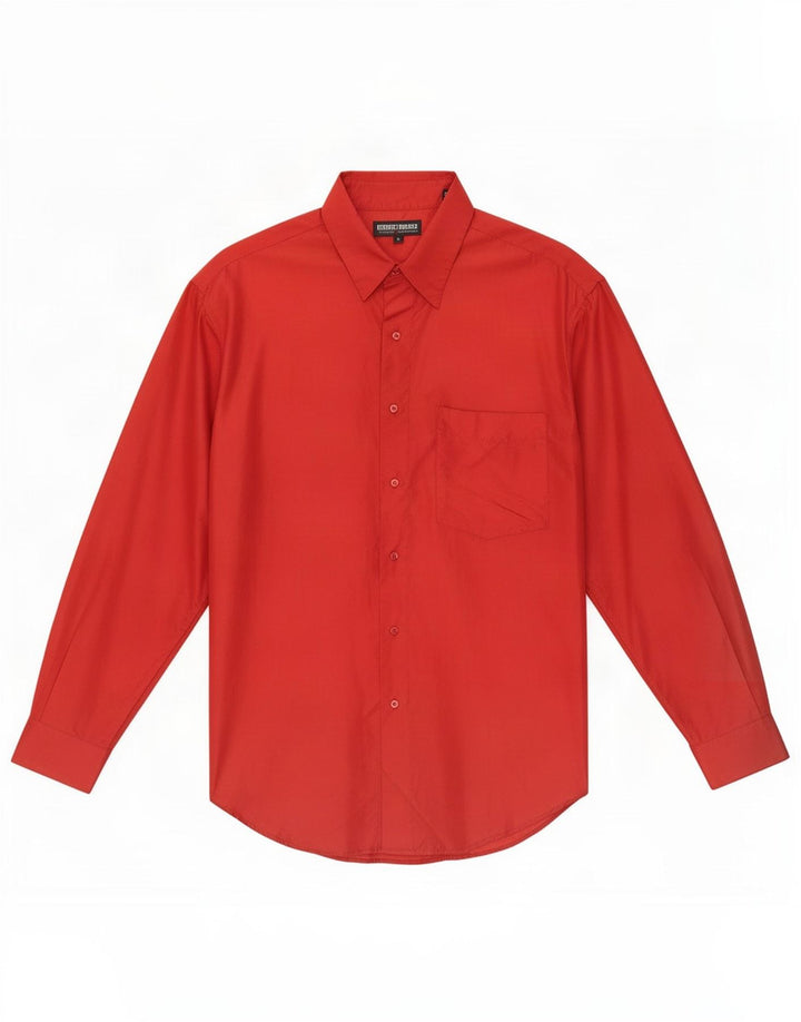 Camicia vintage da uomo grande in seta rossa