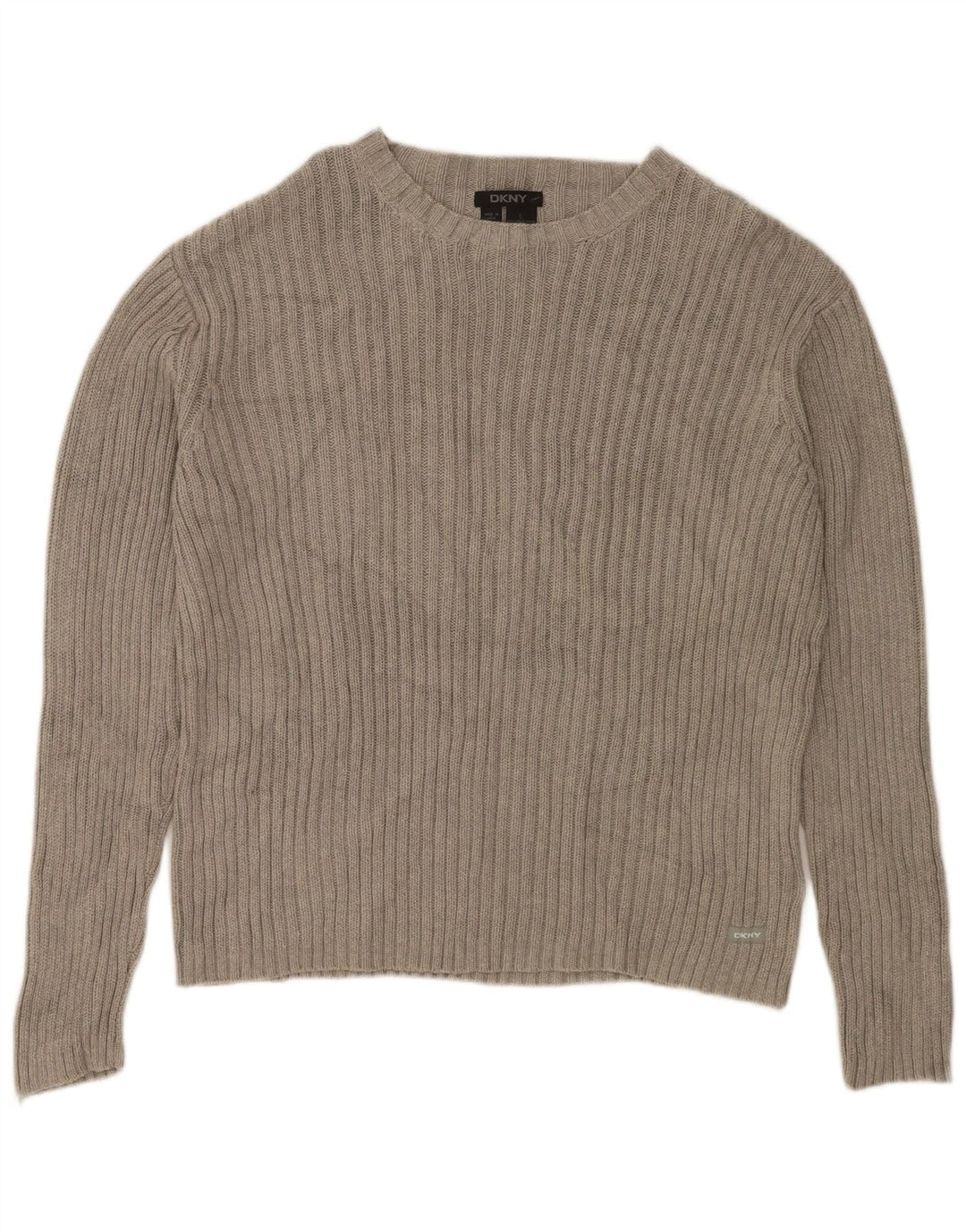 Maglione maglione con scollo a barca da donna DKNY UK 16 grande cotone grigio