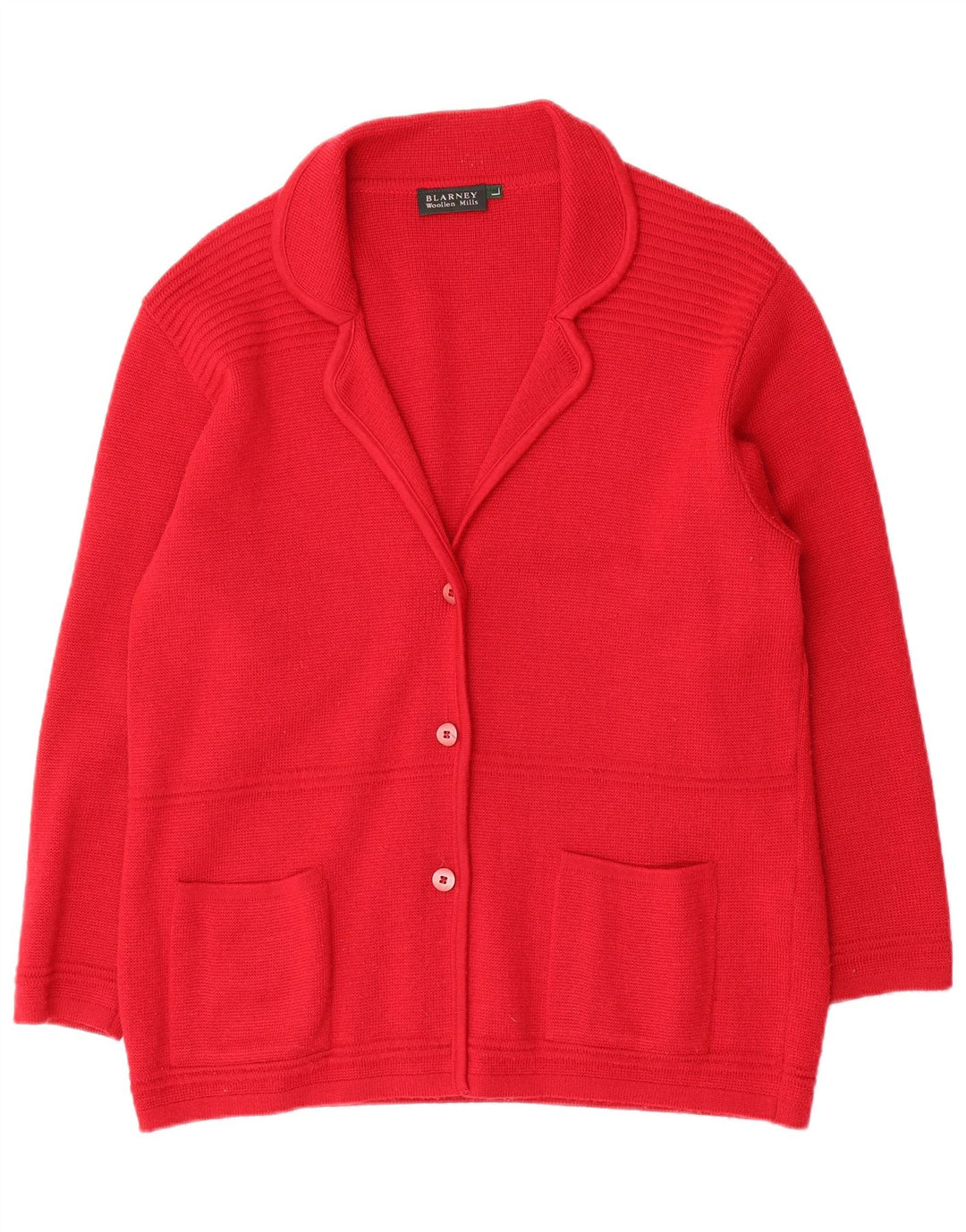 Maglione cardigan da donna Blarney Woollen Mills UK 16 grande lana rossa
