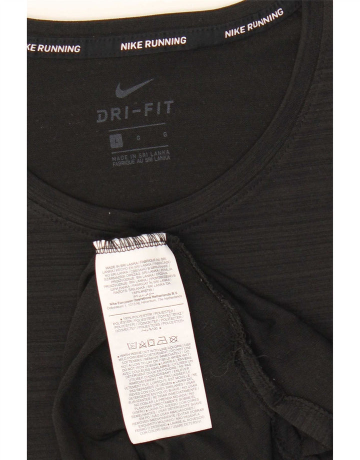 T-shirt Nike Dri Fit da uomo, grande, in poliestere gessato nero