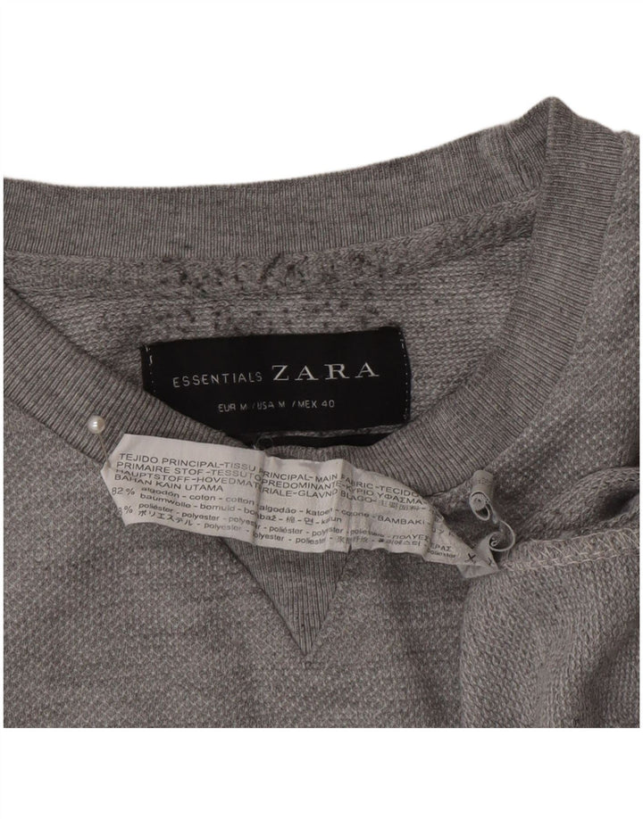 Felpa Zara Uomo Maglione Cotone Grigio Medio