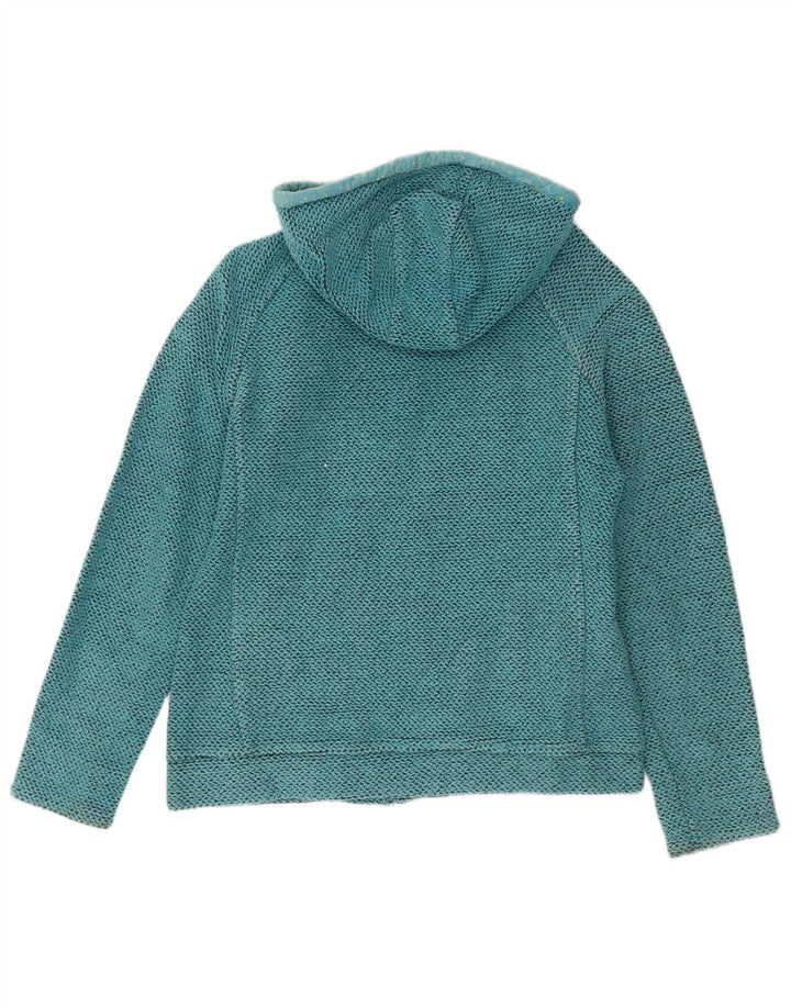 Maglione con cappuccio e zip da donna Weird Fish UK 12 Cotone blu medio