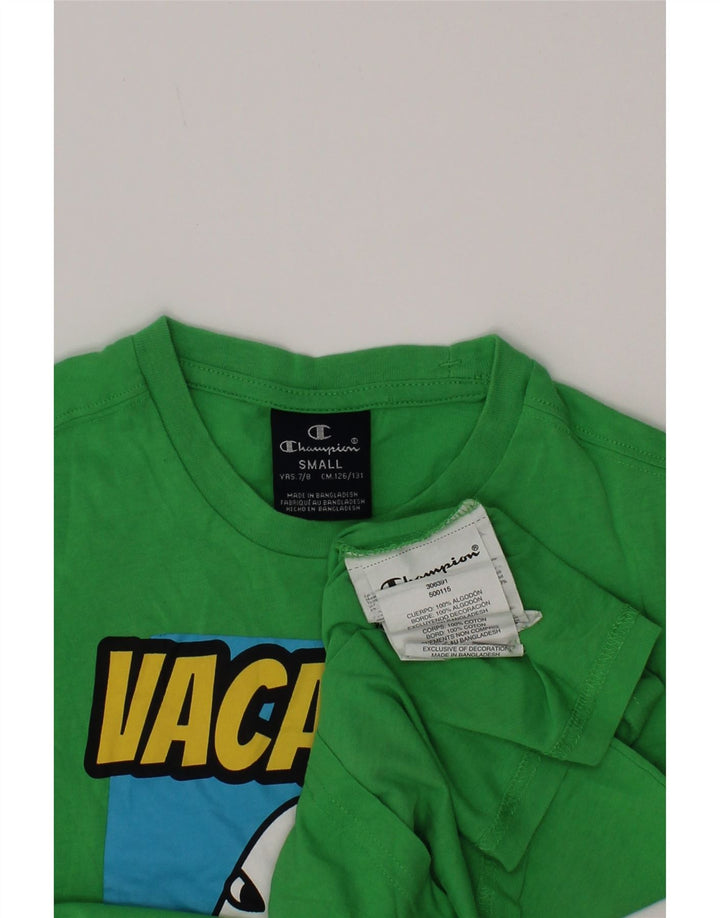 T-shirt grafica Champion da bambino, 7-8 anni, piccola, in cotone verde