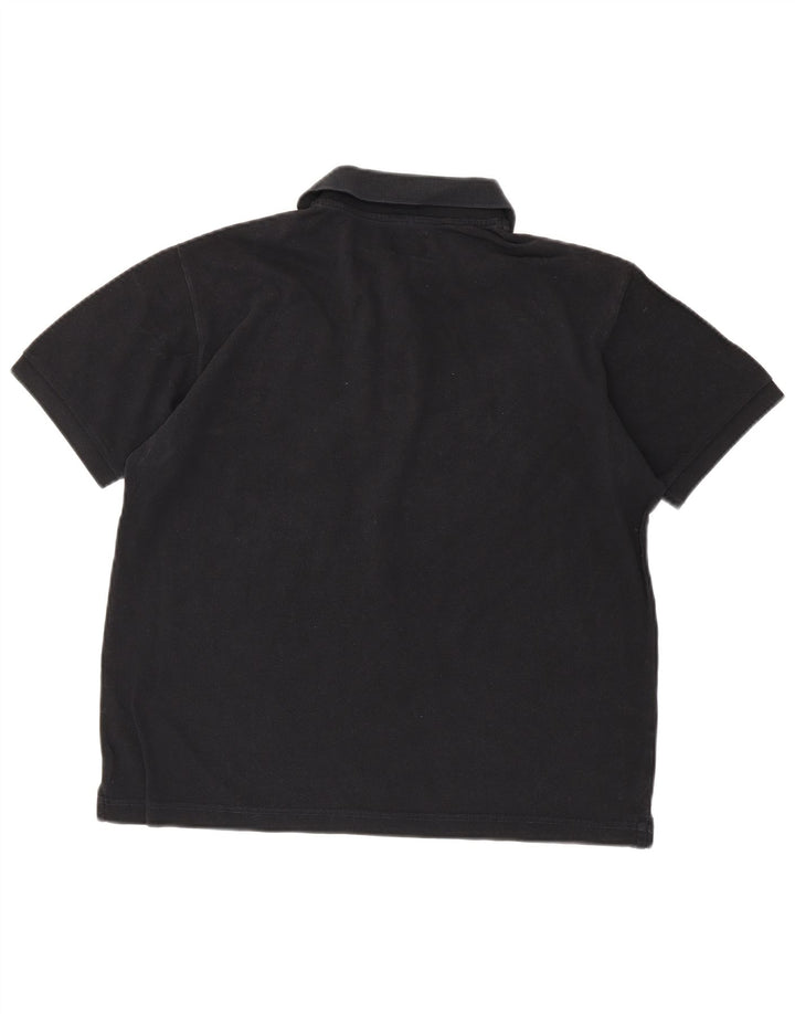 Polo da uomo Rifle in cotone nero medio